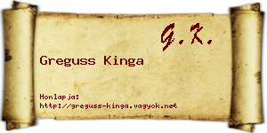 Greguss Kinga névjegykártya